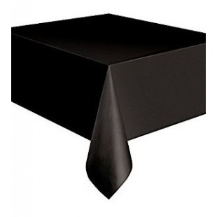 Rectangular Plastic Tablecloth 274cm x 152cm - Black (Each)