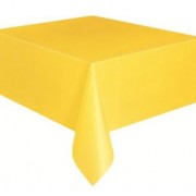 Rectangular Plastic Tablecloth 274cm x 152cm - Yellow (Each)