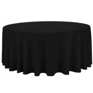 Round Plastic Tablecloth 213cm - Black (Each)