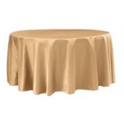 Round Plastic Tablecloth 213cm - Gold (Each)
