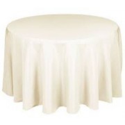 Round Plastic Tablecloth 213cm - Ivory (Each)