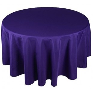 Round Plastic Tablecloth 213cm - Purple (Each)