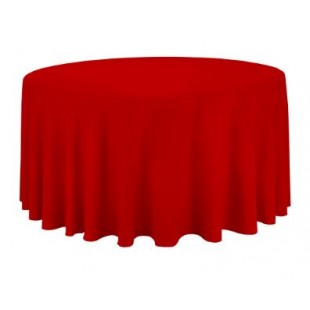 Round Plastic Tablecloth 213cm - Red (Each)