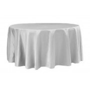 Round Plastic Tablecloth 213cm - Silver (Each)