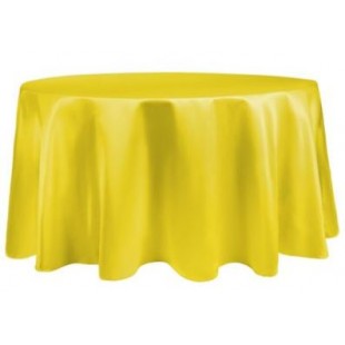 Round Plastic Tablecloth 213cm - Yellow (Each)