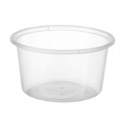 Plastic Round Storage Container w/ Lid - 440mL (Pack of 10)