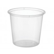 Plastic Round Storage Container w/ Lid - 850mL (Pack of 10)
