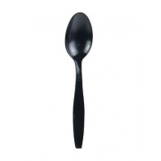 Deluxe Black Dessert Spoons (Pack of 25)