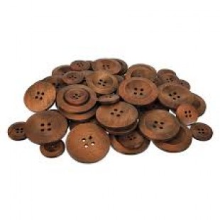 Wooden Buttons Assorted Sizes (Pack of 50)