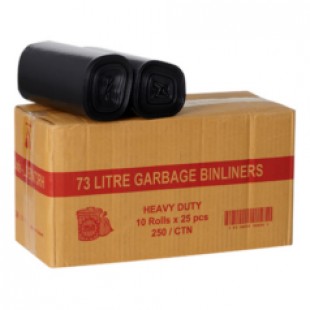 Garbage Bags - Bin Liners 78 Litres - Black (Pack of 250)