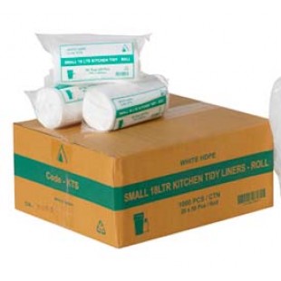  Garbage Bags - Bin Liners 18 Litres - White