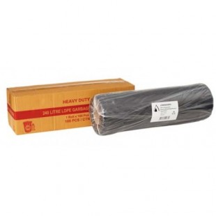Garbage Bags - Bin Liners 240 Litres - H/Duty (Pack of 100)