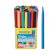 Thin Marker Assorted (Pack of 60)