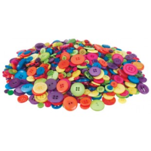 Bright Coloured Buttons 600g