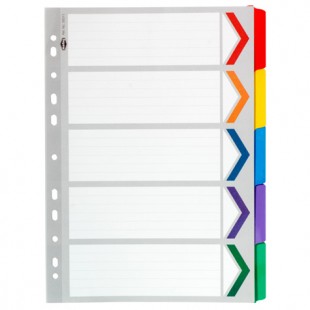 Dividers A4 5 Tab Coloured