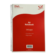 Notebook A4 60gsm 7mm Ruled 7mm Board Cover 240pg STAT  (Pack of 5)