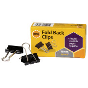 Foldback Clips #2 25mm Black Marbig (Pack of 12)