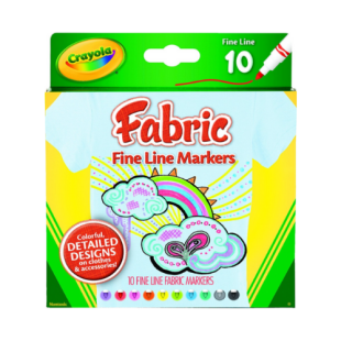 Crayola Fabric Markers Fine Line 588626 (Box of 10)