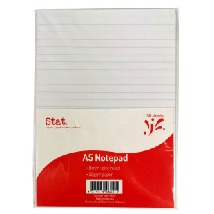 Notepad A5 55gsm 8mm Ruling Stat (50 Sheet)