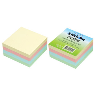 4 Colour Pastel Stick On Notes 76x76mm (Cube of 400)