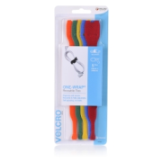 Velcro Cable Ties Reusable Assorted Colours (Pack of 5)